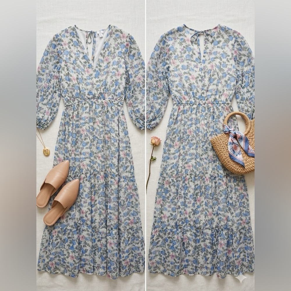 ✨ Enchanted Floral Meadow Feminine Maxi by River Island ✨ Size 12 ✨
